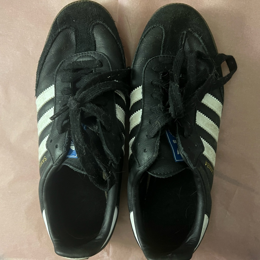 Adidas Men's Black and White Sneakers